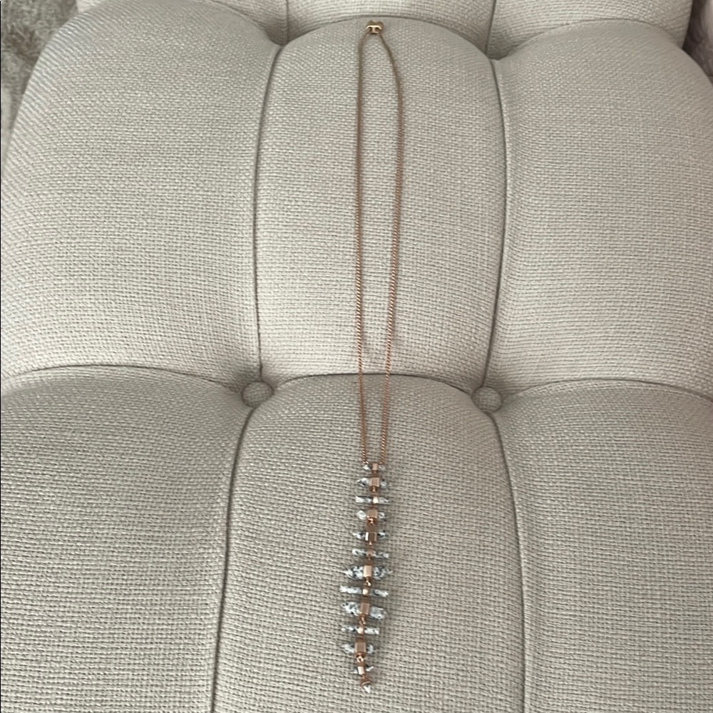 Kendra Scott Gold and Silver Necklace with Dainty Chain and Gemstone Pendant